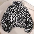 thumbnail image 3 of Mnyotv Girls Plush Jackets Zebra Printed Long Sleeve Warm Cardigan Coats Little Girls Puff Jacket Size 8-9 Years, 3 of 6