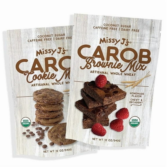 Missy J’s Organic Carob Whole Wheat Cookie & Brownie Sampler Mix Gluten Free Snacks 2 Pack