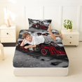 thumbnail image 4 of Manfei Vintage Train Twin Sheets,Dark Clouds Bedding,Black Red,3pcs,1 Fitted Sheet and 1 Pillowcase, 4 of 6
