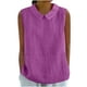 thumbnail image 1 of Vestidos Casuales Para Mujer, Blusas De Mujer De Moda Camisa bonita de lino con cuello de muñeca, suelta, sin mangas, de color liso y verano para mujer, 1 of 5