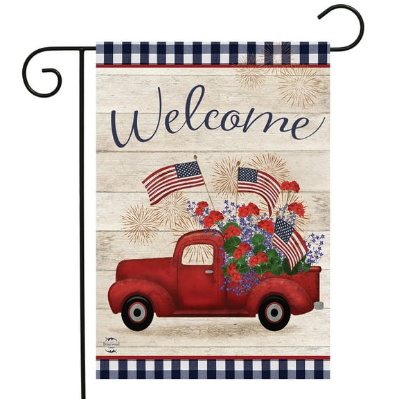 Briarwood Lane Stars and Stripes Truck Patriotic Garden Flag