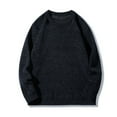 thumbnail image 4 of Autumn Winter Warm Sweaters for Men Solid Color Round Neck Long Sleeve Shirt Sweaters Fleece-Lined Thermal Top Cozy Mens Sweater for Winter M-XXXL Plus Size Available, 4 of 9