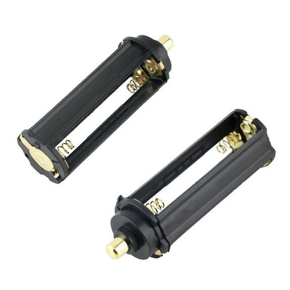 2x 3-AAA Battery Holder Cylindrical Round Circular Case Plastic 18650 Flashlight