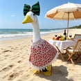 thumbnail image 2 of Goose Outfits,Summer Watermelon Fruit Style Clothing & Bow Headwear for 23 Inch Goose Statue,Suit for Porch,Garden,Yard Outdoor Decor, 2 of 9