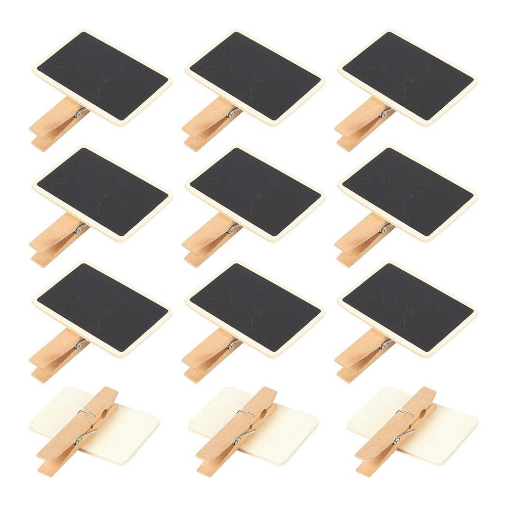 Mini Blackboard Clips 12Set Chalkboard Tag Signs, Wooden Message