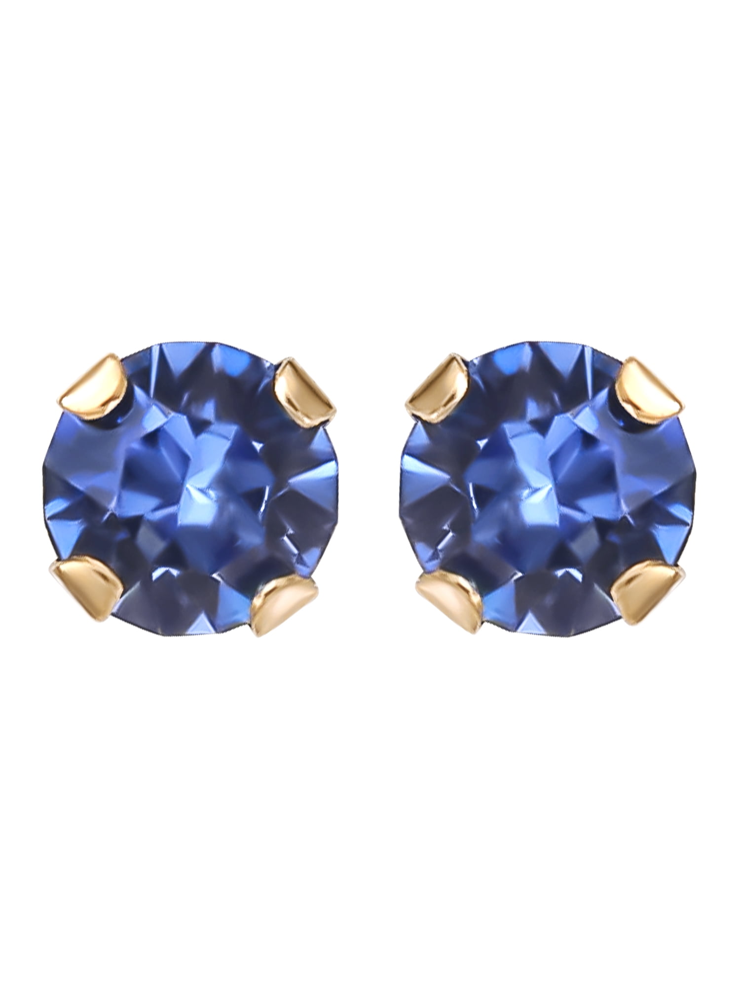 Brilliance Fine- Girl’s/Tween 14K Yellow Gold September Crystal Stud Earrings