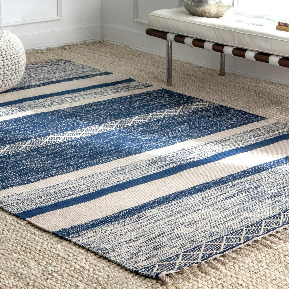 nuLOOM Angela Striped Fringe Wool Area Rug