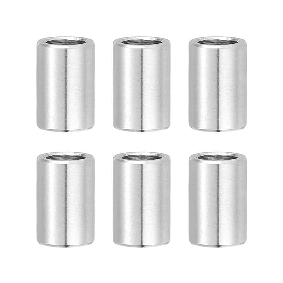 Uxcell 6 Pcs Stainless Steel Spacers, 7mm ID x 10mm OD x 15mm Height 304 Stainless Steel Bushing Screw Standoff Unthreaded Round Spacer for 1/4"M7 Screws Bolts Nuts