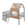 thumbnail image 5 of imerelez Metal Twin size Loft Bed with Roof, Window, Guardrail, Ladder Silver, 5 of 9