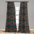 thumbnail image 5 of Ambesonne Mandala Curtains, Chinese Lace Motif, Pair of 28"x95", Blue Vermilion Black, 5 of 5