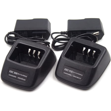 (2-Pack) KSC-35S Rapid Quick Charger for Kenwood Radio TK-2200 TK-2200L TK-2206 TK-2202 TK-2207 TK-2207G TK-3200 TK-3200L TH-K20 TH-K20A TK-2000 TK-3000 KNB-45L KNB-63L KNB-65L Li-ion Battery