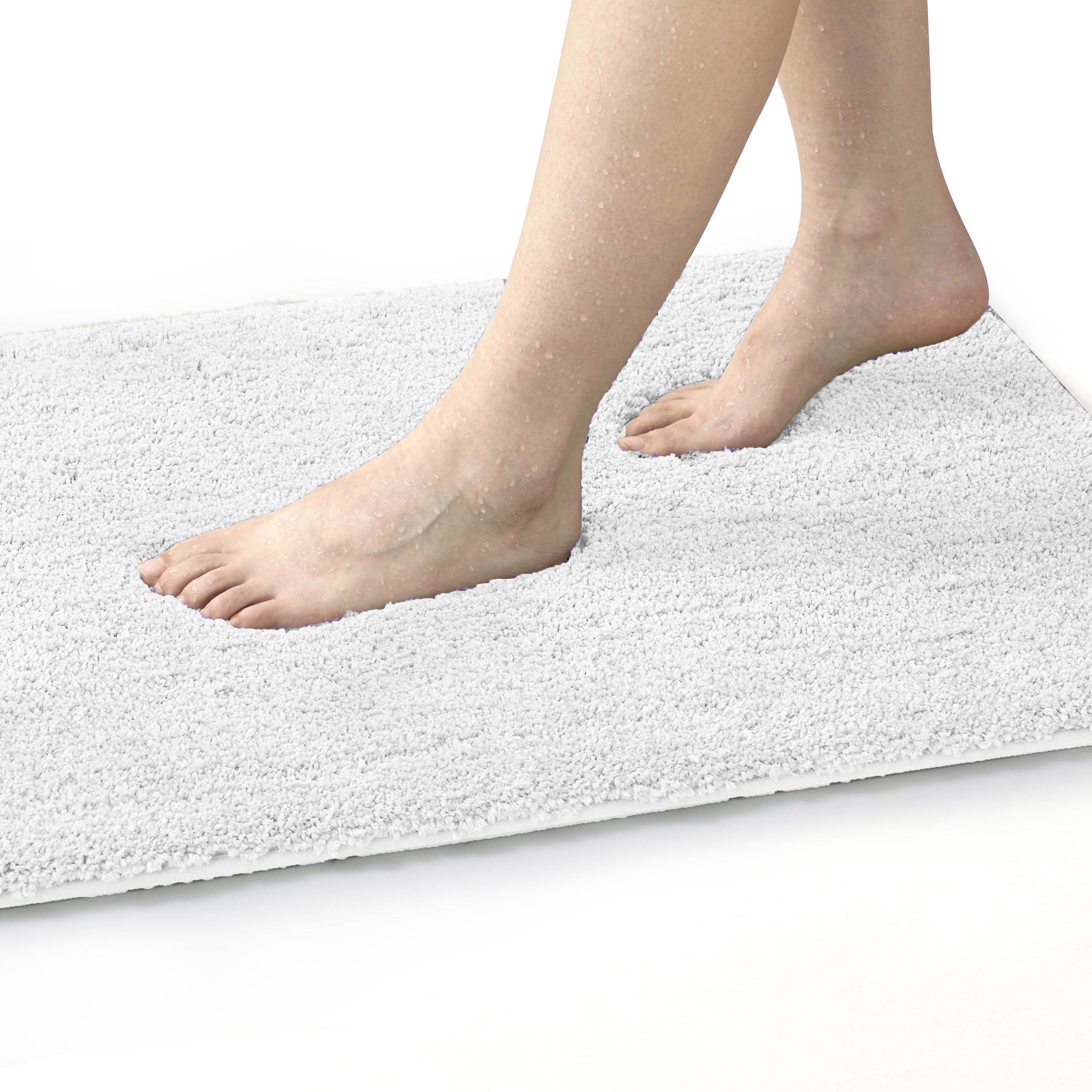 Yafa Home Fashion 1 Piece Solid Microfiber Soft Bathroom Rug , Non-Slip TPR Backing