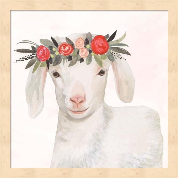 Garden Goat IV by Victoria Borges, Framed Wall Art, 13.25W x 13.25H