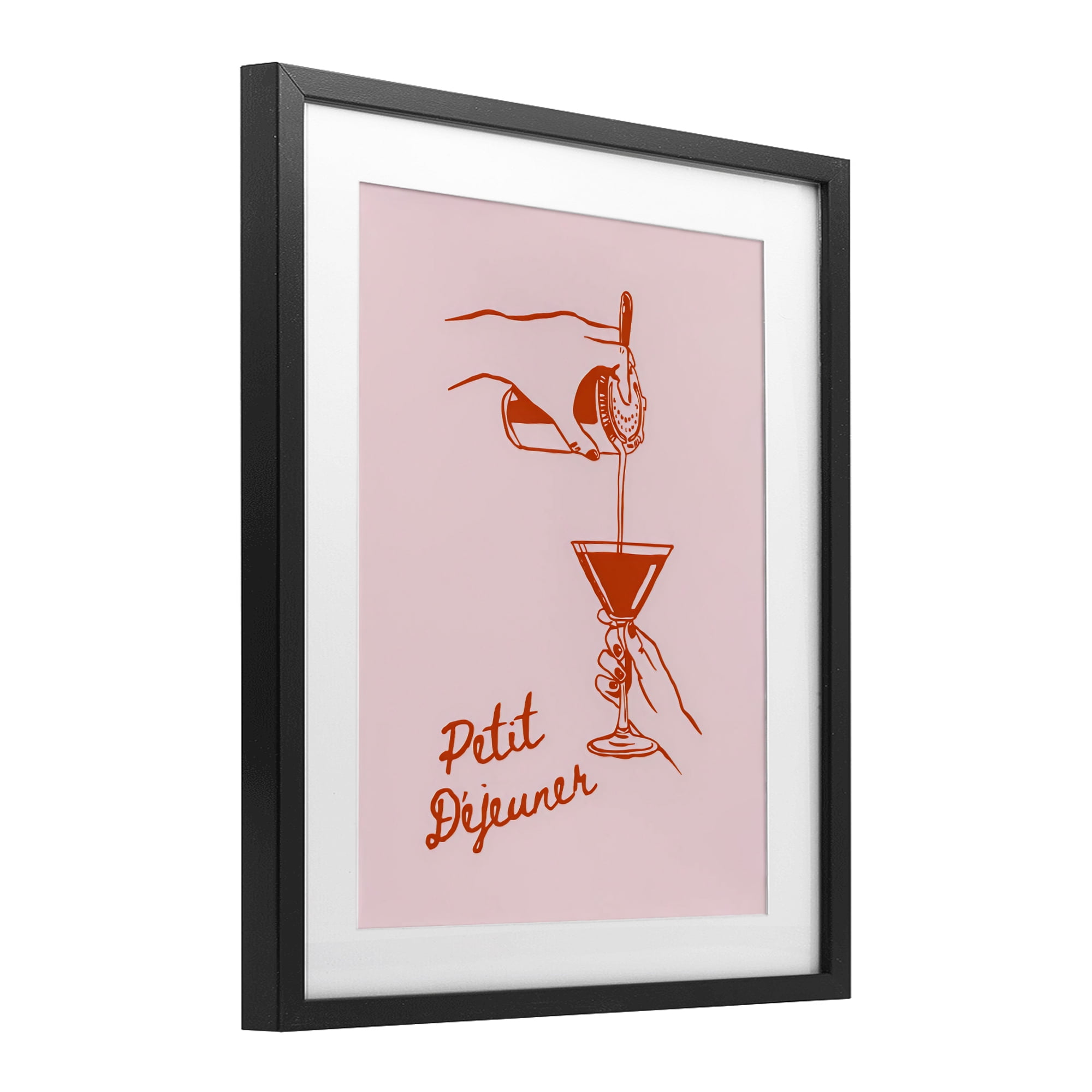 Stupell Industries Pouring Brunch Cocktail Black Framed Print Under Glass, design by The Prints Vibe