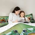 thumbnail image 5 of Homewish Cute Cartoon Frog Queen Comforter Set,Rustic Animal Bedding Sets,Green Orange Bedding Comforter Set For Boys Kids,Luxury Bedroom Decor Reversible,3-Piece, 5 of 8