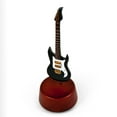 thumbnail image 1 of Amazing 18 Note Miniature Jet Black Electric Guitar With Rotating Musical Base - GavotteBach - SWISS, 1 of 2