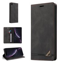 Wallet Cover for iPhone XR, Credit Card Slot Stand Slim Premium PU Leather & Soft TPU Back Shockproof Flip Folio Book Magnetic Cover For iPhone XR, Black