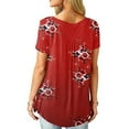 thumbnail image 5 of Women Summer Floral Print Short Sleeve T-Shirt Casual Top Loose Tee, 5 of 5