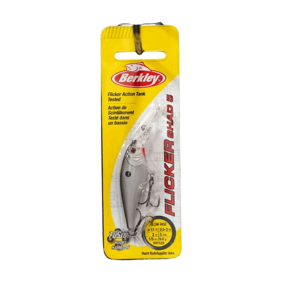 Berkley Flicker Shad Fishing Lure, Pearl White, 3/16 oz