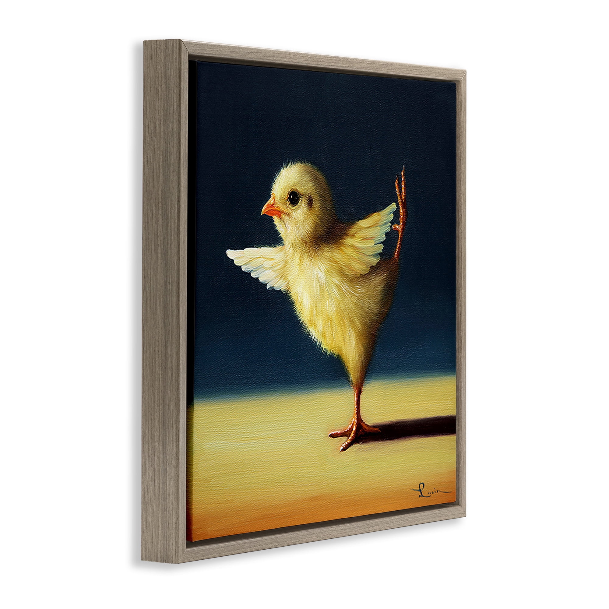 Stupell Industries Yoga Chicks Funny Animal Painting Animals & Insects Painting Brown Floater Framed Canvas Art Print Wall Art, 18 x 18