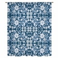 thumbnail image 2 of Navy Blue Floral Sheer Curtains 72 Inches Long, Vintage Pastoral Botanical Leaves Light Filering Curtains, Breathable Simi Curtain Privacy Drapes for Living Room Bedroom Lightweight Window Treatment, 2 of 9