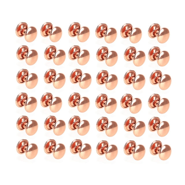 Metal Studs Rivets, Flat Metal Studs 100 Sets Strong Luster Wide Applications For Belts 8x6mm