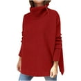 thumbnail image 1 of Puntoco-suéter liso de invierno para mujer, suéter de cuello alto con manga y dobladillo, suéter de punto, liquidación de Navidad Puntoco Puntoco-3071, 1 of 8