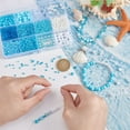 thumbnail image 6 of 2960pcs Blue Beads Kit for Jewelry Making 6mm Glass Pearl Beads Round Beads 3mm Seed Beads White Blue Beads for Bracelet Necklace Beaded Pens Crafts Jewelry Making Christmas Decor DIY, 6 of 6