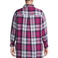 thumbnail image 3 of Terra & Sky Women's Plus Size Plaid Pocket Button Down Shirt, 3 of 6