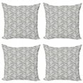 thumbnail image 1 of Ambesonne Ethnic Throw Pillow Cover 4 Pack, Paisley Sea Waves Floral, 18", Black and White, 1 of 2