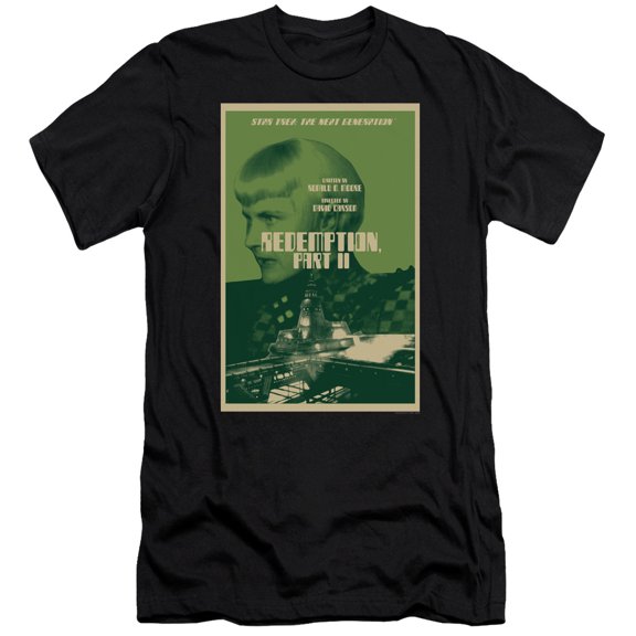 Star Trek Tng Season 5 Episode 1 Premium Canvas Adult Slim Fit 30/1 T-Shirt Black