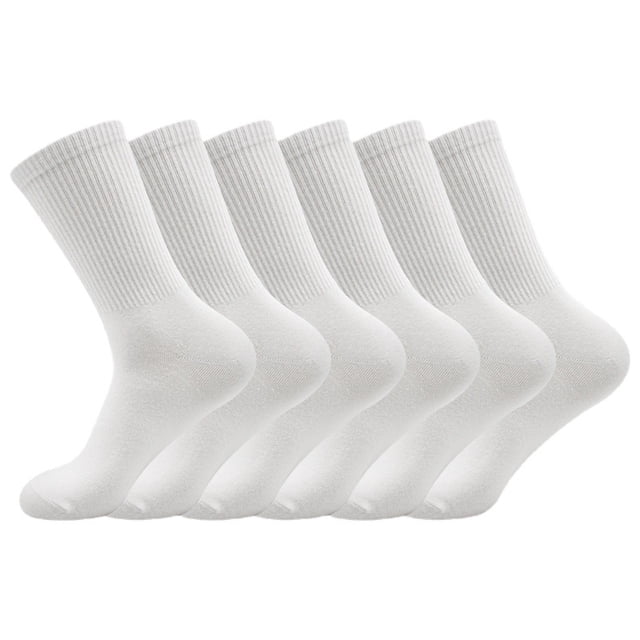 Xiao Hua 3 pares de calcetines de algodón para mujer, finos, suaves, cómodos, transpirables, de vestir, por encima del tobillo, para negocios, informales y deportivos (blancos).