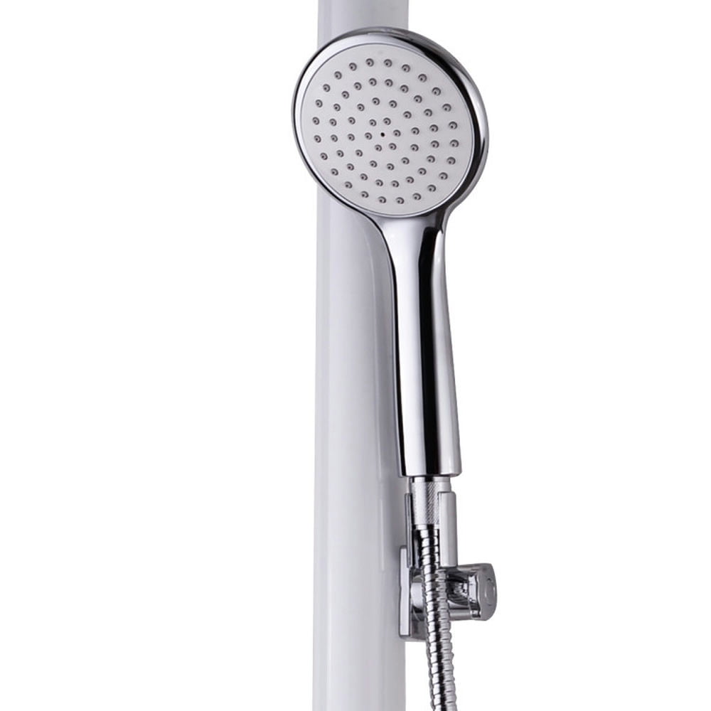 Finihen Shower Panel, Shower Panel Tower System, 48 Inch Aluminium Alloy Shower Column with Hand and Head Shower, Silver Finihen Shower Panel, Shower Panel Tower System, 48 Inch Aluminium Alloy Shower Column with Hand and Head Shower, Silver