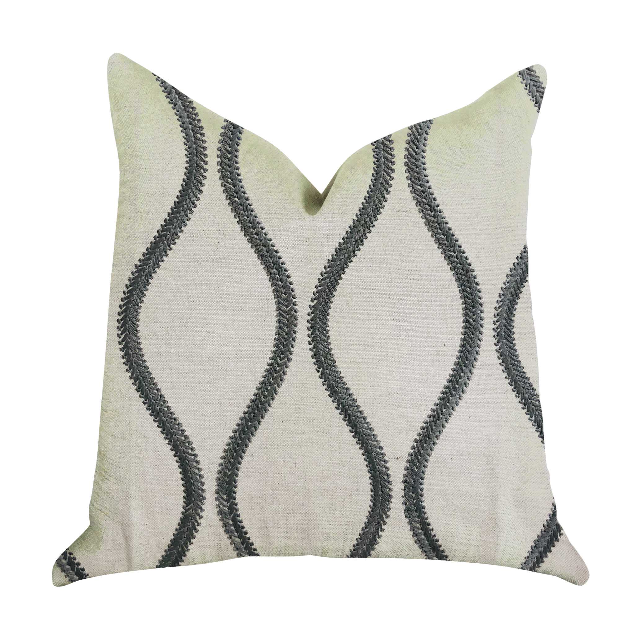 Green and Beige Luxury Throw Pillow 18in x 18in