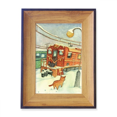 thumbnail image 1 of Miaoji pintura Cat invierno nieve tren Marco de imagen marco de escritorio, 1 of 4