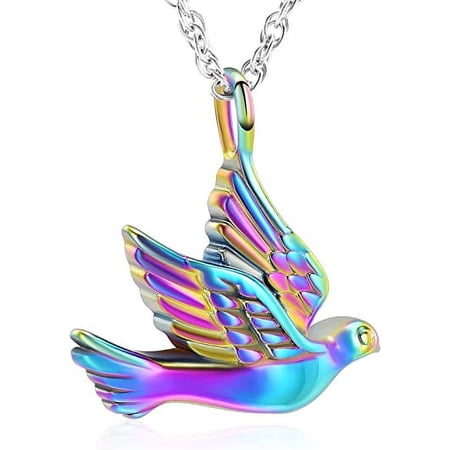 Cremation Jewelry For Ashes Stainless Steel Peace Dove Urn Keepsake Memorial Ash Holder Cremation Urn Pendant Necklace