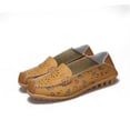 thumbnail image 4 of asdoklhq Womens Casual Shoes,Women's Comfortable Hollow Leather Printed Flat Casual Loafers Single Shoes, 4 of 8