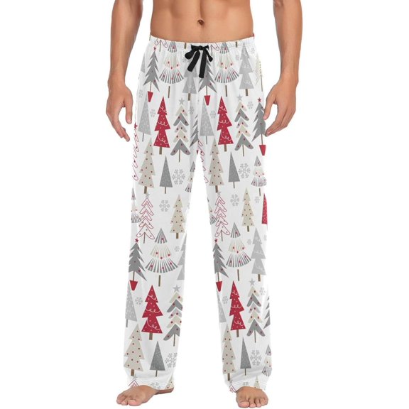 GZHJMY Christmas Tree Pajama Pants for Men, Lounge Pants Lightweight Men Pajama Bottoms with Drawstring Pockets, Christmas New Year Birthday Gifts, Large