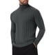thumbnail image 4 of Suéteres de cuello alto para hombres INSPIRE CHIC, suéteres de punto cálidos de color sólido, suéteres de pullover en L, gris oscuro, 4 of 6