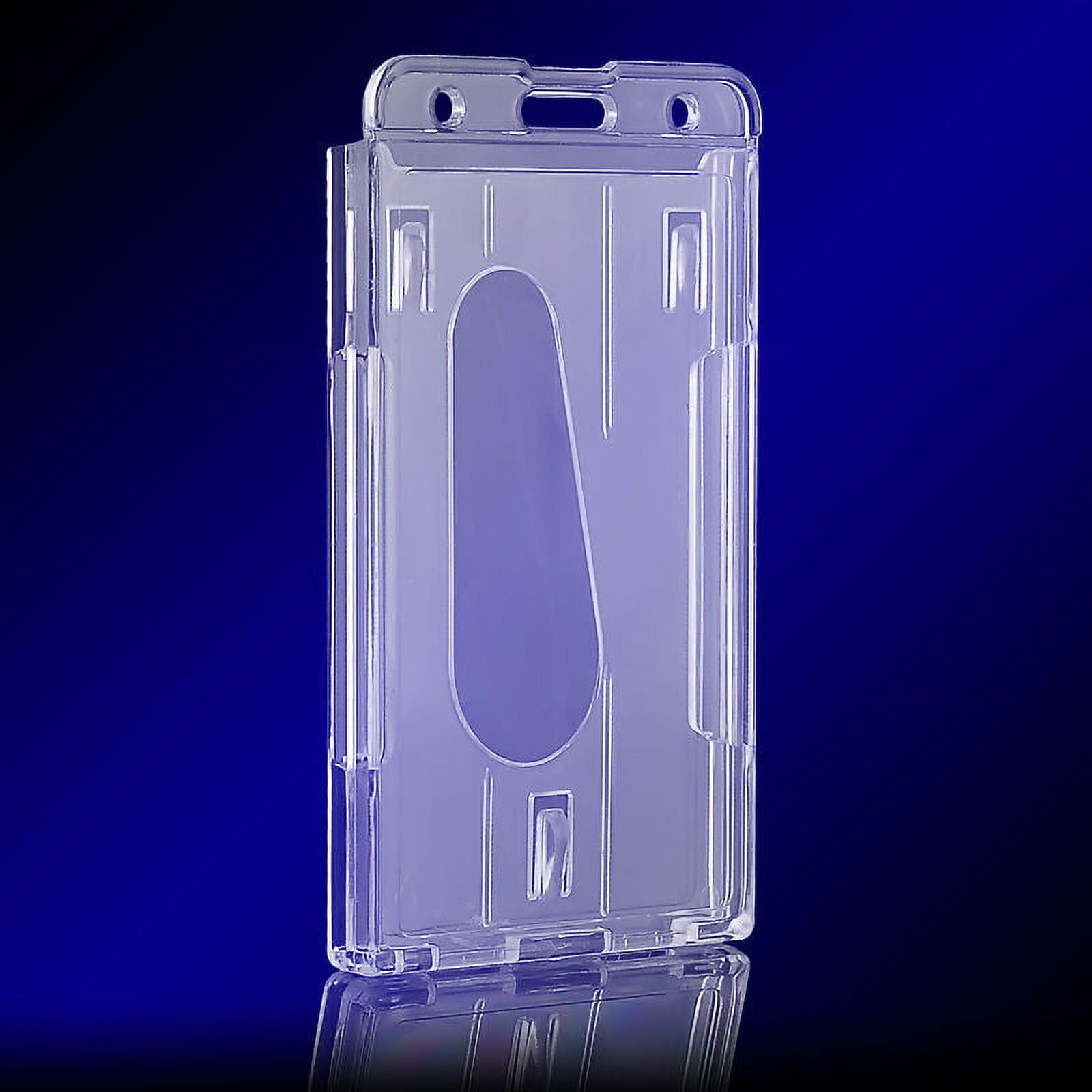 Vertical Hard Plastic Badge Holder Double Card Id