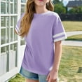 thumbnail image 7 of Ashirexll Girls T Shirts, Summer Shirts for Girls, 5-15 Years Summer Shirts for Girls Solid Color Loose and Casual Short Sleeve Round Neck Tops, 7 of 7