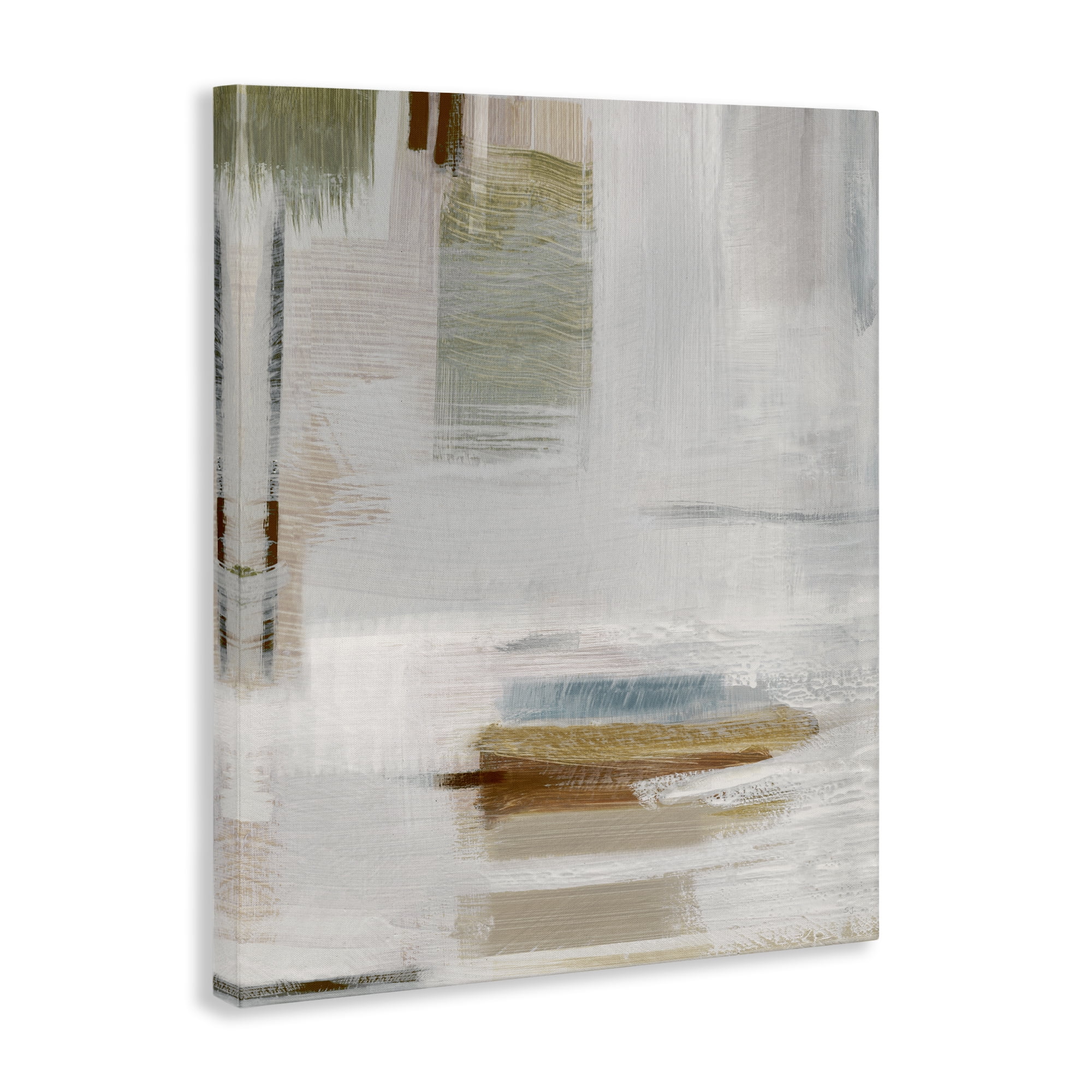 Stupell Industries Muted Neutral Composition Abstract Painting Wrapped Canvas Art Print Wall Art, 36 x 48