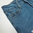 thumbnail image 4 of KIDSCOOL SPACE Little Girls Jeans,Elastic Band Inside Embroidered Ripped Stretchy Soft Denim Slim Pants,4-5 Years, 4 of 6