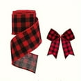 thumbnail image 3 of 3-Pack Rustic Plaid Christmas Ribbon, 15 Yards 2.5-Inch Wide, Durable Fabric for Holiday Decor, Christmas Tree, Gift Wrapping, Floral Arrangements, Bows, Wreaths, Linen & Cotton, Classic Style, Season, 3 of 6