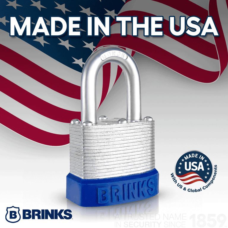 Brinks Laminated Steel 44mm Keyed Padlock with 1 1/8in Shackle
