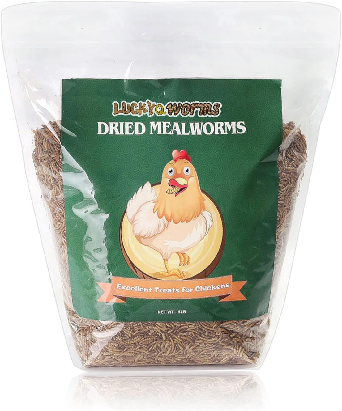 Luckyqworms Dried Mealworms 5Lbs, HighProtein Bulk Mealworms, 100 Non