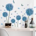 thumbnail image 2 of Un conjunto de pegatinas de pared de dientes de león azules Pegatinas de pared de mariposas para salas de estar Dormitorios Oficinas Decoración de pared JAMW Sencillez, 2 of 4