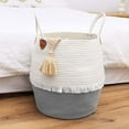 thumbnail image 2 of Relax love Laundry Hamper Cotton Clothes Basket with Handles Versatile Organization Blanket Pillow Toy Storage Bin Organizer Foldable Modern Curve Bucket Natural Safe for Baby Kid Nursery,Gray, 2 of 7