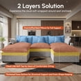 thumbnail image 6 of Ovios 108" Modular Sectional Sofa U-Shaped Cloud Couch with 2 Ottomans, Comfy Living Room Furniture, Chenille, Gray, 6 of 10