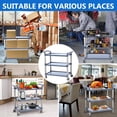 thumbnail image 5 of Service Cart Heavy Duty 3-Shelf Rolling Utility/Push Cart with Lockable Wheels, 360 lbs. Capacity, Black, for Foodservice/Restaurant/Cleaning, 5 of 7